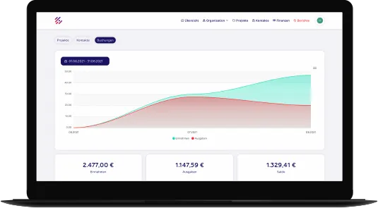 gettup-Anwendung mit Finanzübersicht und Navigation